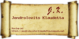 Jendrolovits Klaudetta névjegykártya